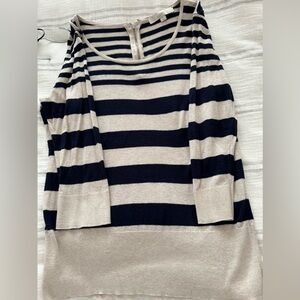 3/4 length sleeve, light sweater, zipper in back, size medium